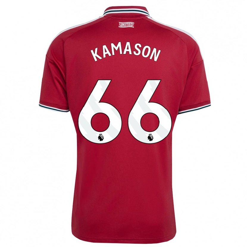 Danxen Enfant Maillot Jaydan Kamason #66 Rouge Jaune Blanc Tenues Domicile 2026/27 T-Shirt