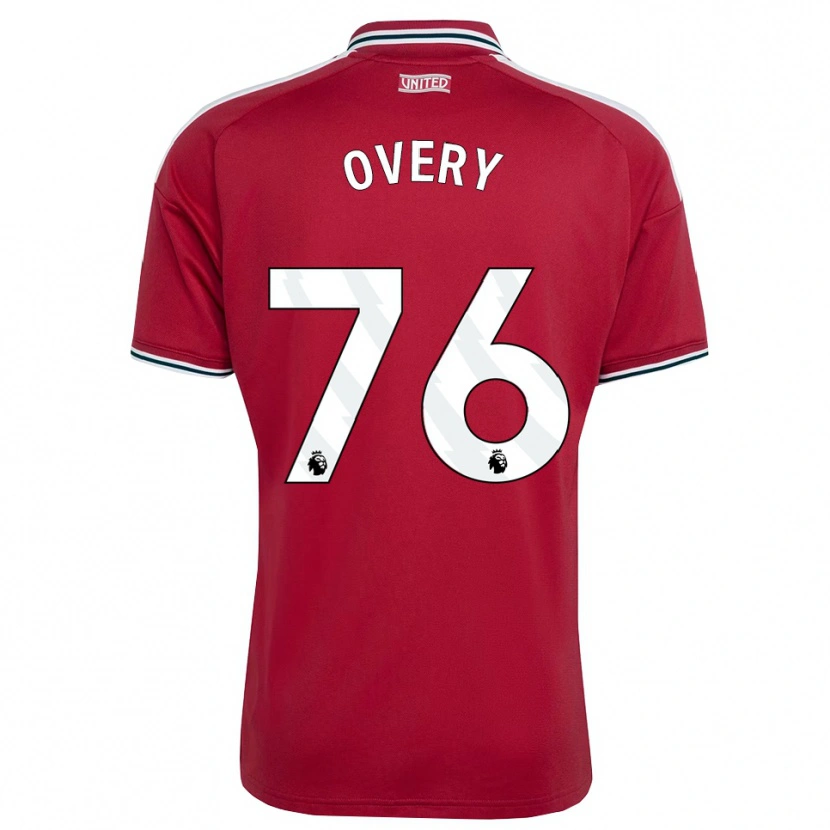 Danxen Enfant Maillot James Overy #76 Rouge Jaune Blanc Tenues Domicile 2026/27 T-Shirt