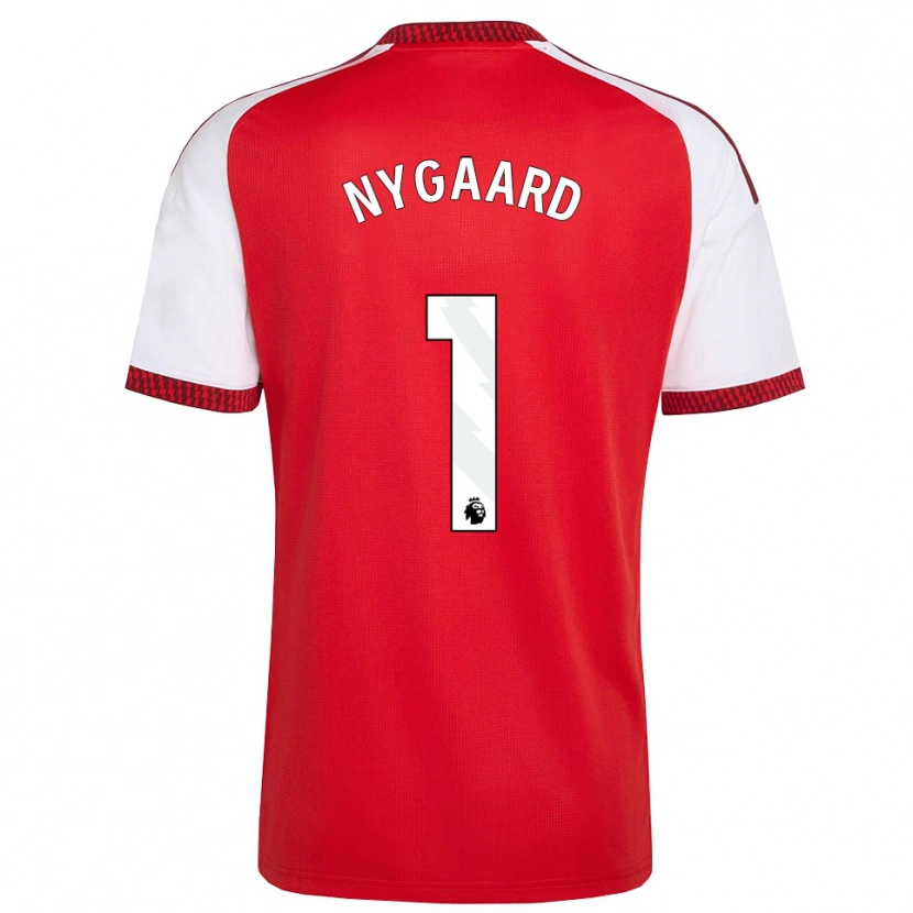 Danxen Enfant Maillot Lucas Nygaard #1 Rouge Blanc Noir Tenues Domicile 2026/27 T-Shirt