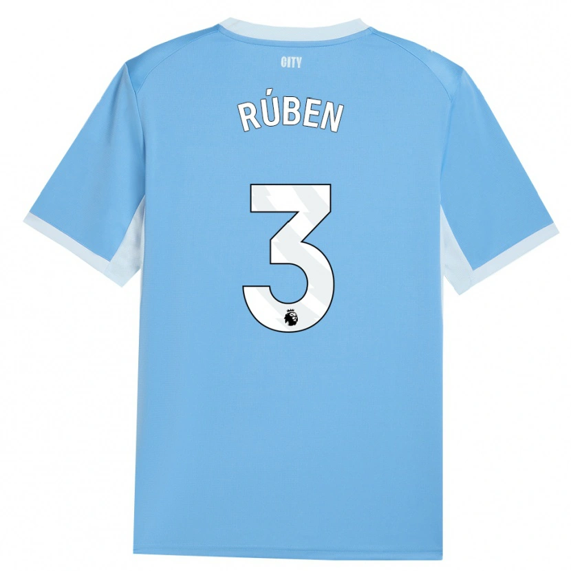 Danxen Enfant Maillot Rúben Dias #3 Lightskyblue Blanc Tenues Domicile 2026/27 T-Shirt