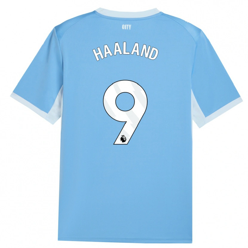 Danxen Enfant Maillot Erling Haaland #9 Lightskyblue Blanc Tenues Domicile 2026/27 T-Shirt