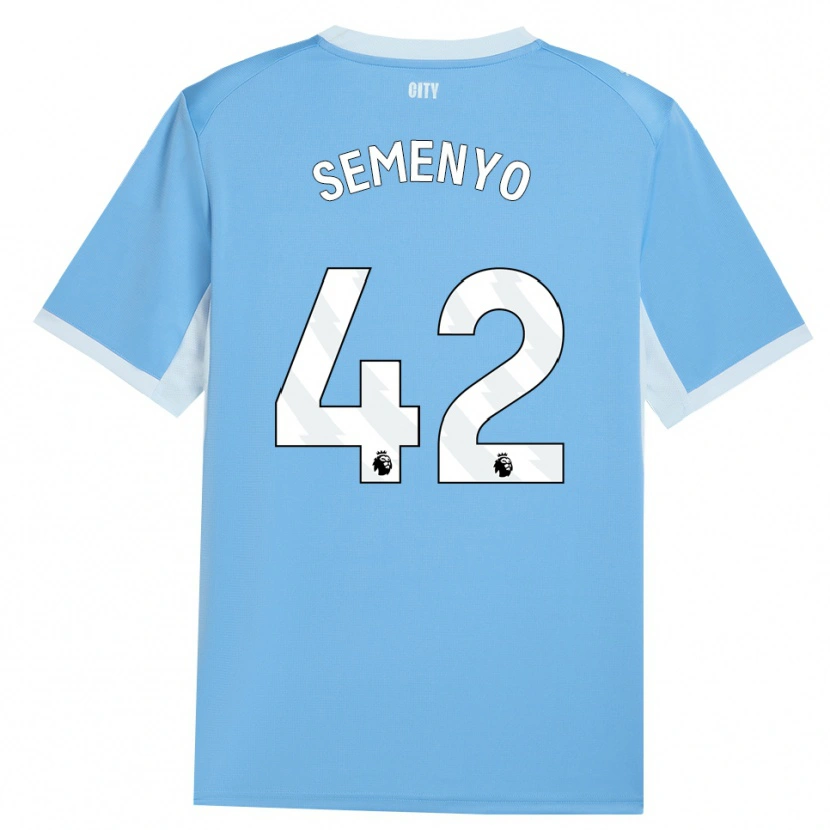 Danxen Enfant Maillot Antoine Semenyo #42 Lightskyblue Blanc Tenues Domicile 2026/27 T-Shirt