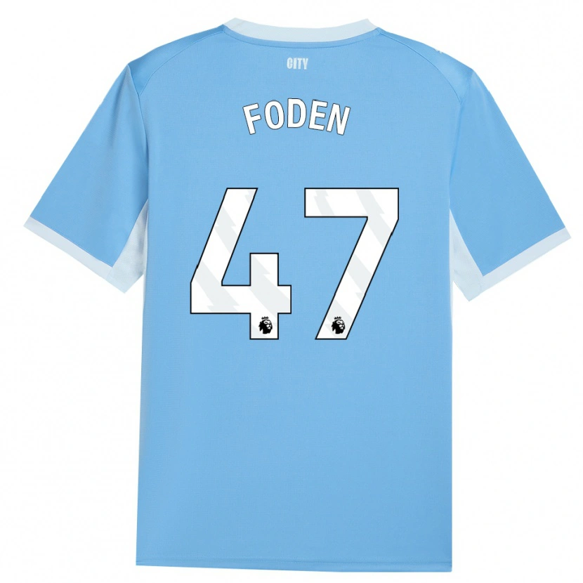 Danxen Enfant Maillot Phil Foden #47 Lightskyblue Blanc Tenues Domicile 2026/27 T-Shirt