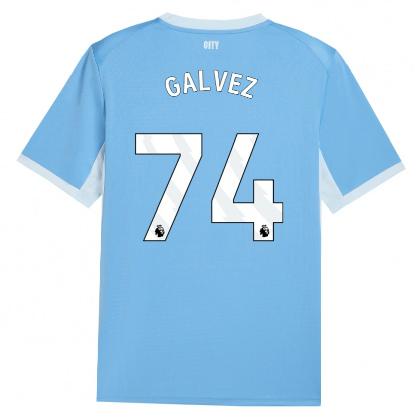 Danxen Enfant Maillot Tomas Galvez #74 Lightskyblue Blanc Tenues Domicile 2026/27 T-Shirt