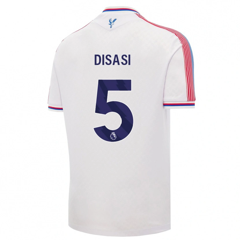 Danxen Enfant Maillot Axel Disasi #5 Blanc Rouge Bleu Tenues Domicile 2026/27 T-Shirt