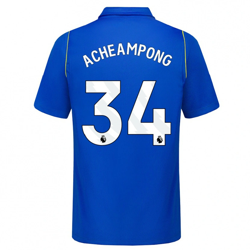 Danxen Enfant Maillot Josh Acheampong #34 Bleu Jaune Tenues Domicile 2026/27 T-Shirt