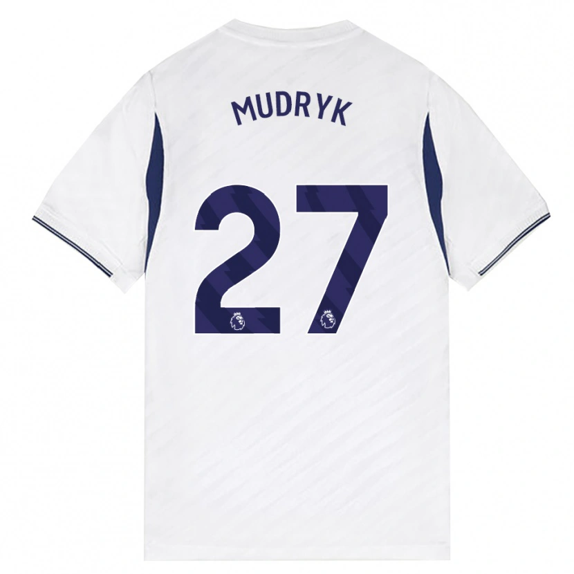 Danxen Enfant Maillot Mykhaylo Mudryk #27 Blanc Rouge Violet Tenues Domicile 2026/27 T-Shirt