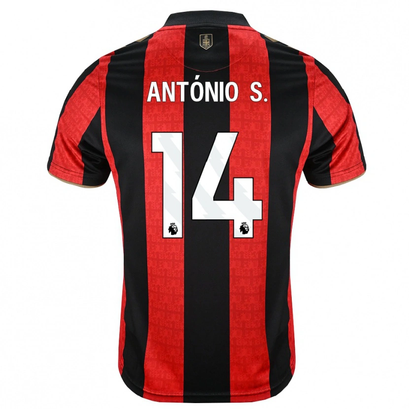 Danxen Enfant Maillot António Silva #14 Goldenrod Rouge Noir Tenues Domicile 2026/27 T-Shirt