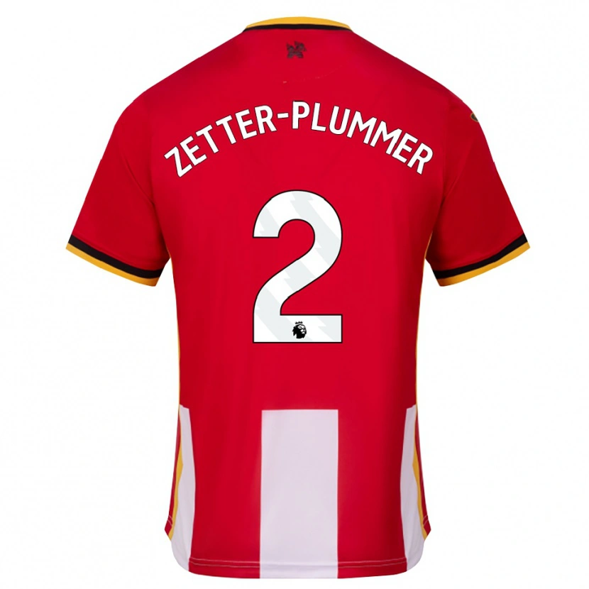 Danxen Enfant Maillot Josh Zetter-Plummer #2 Jaune Noir Rouge Tenues Domicile 2026/27 T-Shirt
