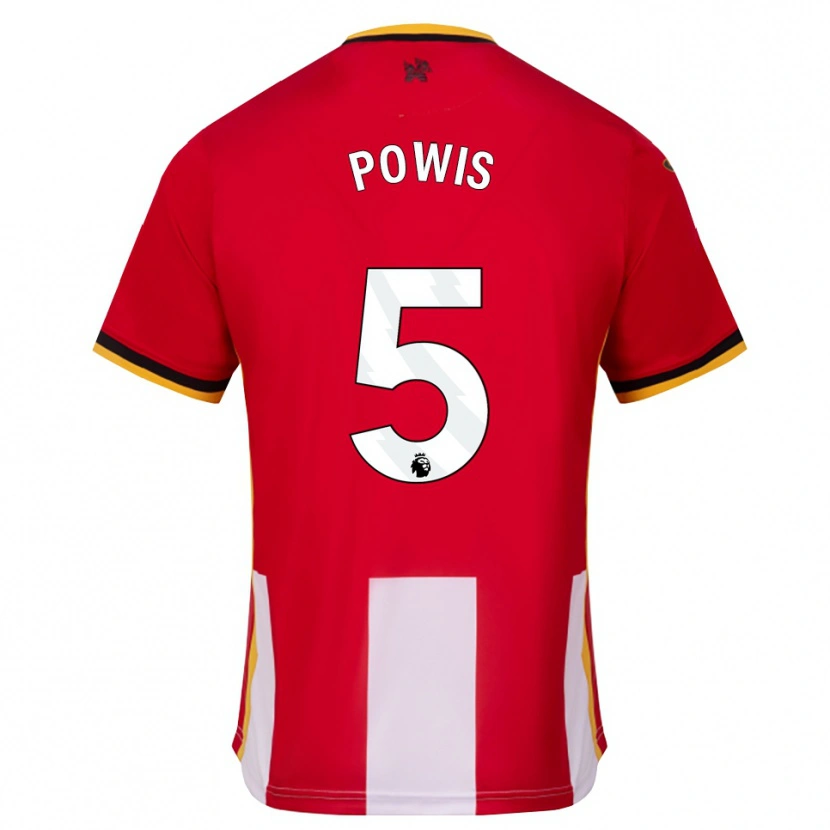 Danxen Enfant Maillot Isaiah Powis #5 Jaune Noir Rouge Tenues Domicile 2026/27 T-Shirt