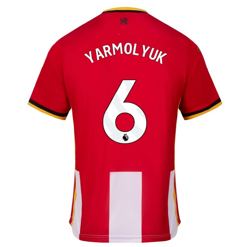 Danxen Enfant Maillot Yegor Yarmolyuk #6 Jaune Noir Rouge Tenues Domicile 2026/27 T-Shirt