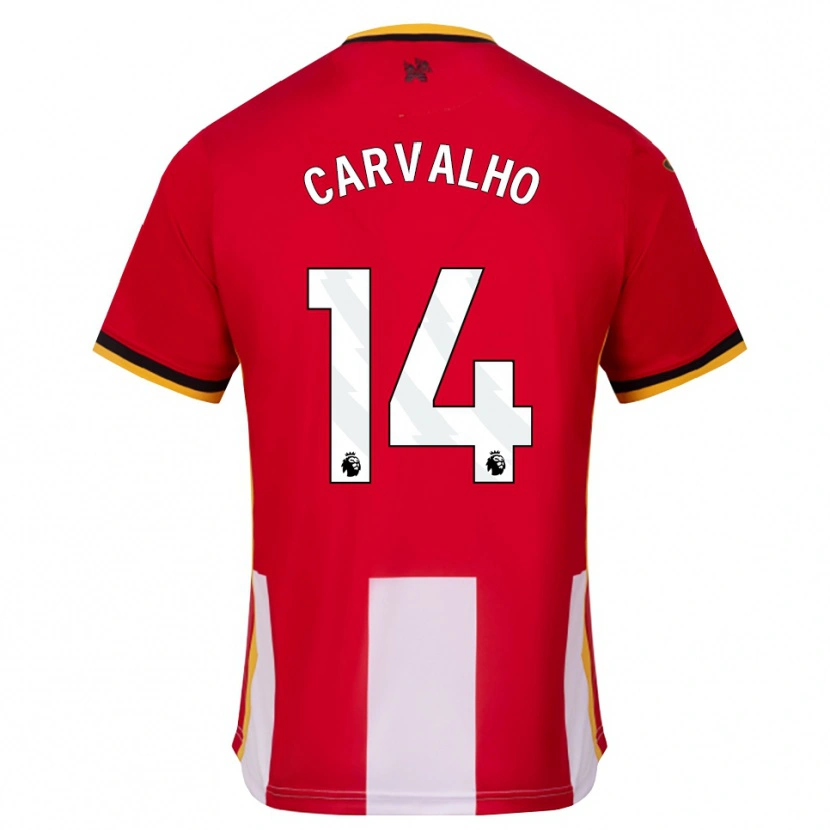 Danxen Enfant Maillot Fábio Carvalho #14 Jaune Noir Rouge Tenues Domicile 2026/27 T-Shirt