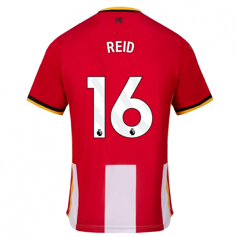 Danxen Enfant Maillot Jodie Reid #16 Jaune Noir Rouge Tenues Domicile 2026/27 T-Shirt