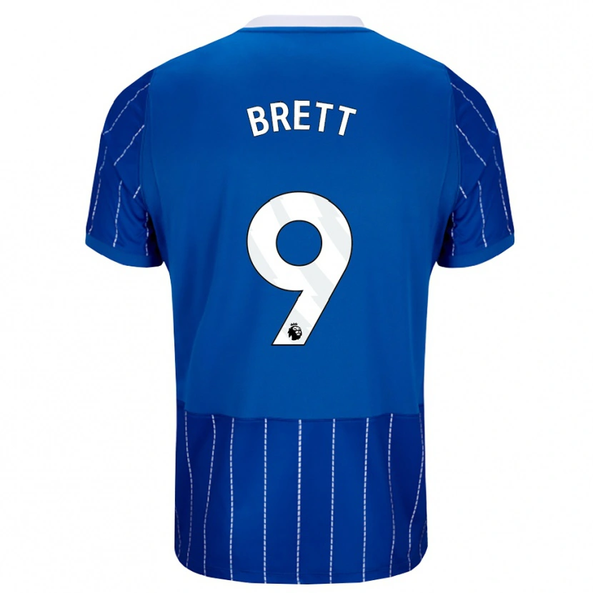 Danxen Enfant Maillot Adam Brett #9 Bleu Moyen Blanc Tenues Domicile 2026/27 T-Shirt