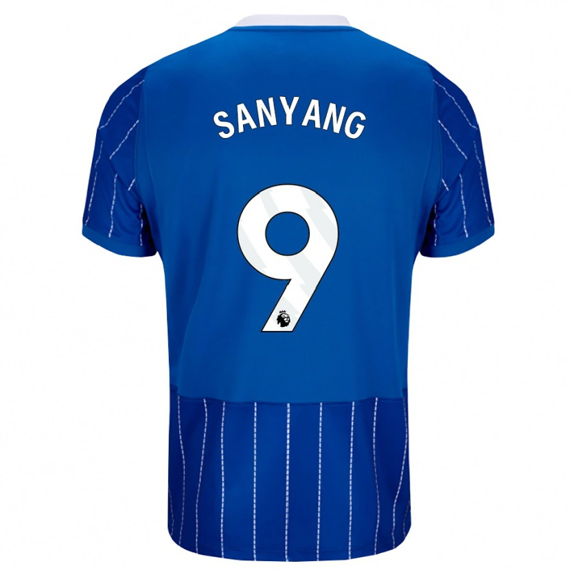 Danxen Enfant Maillot Musa Sanyang #9 Bleu Moyen Blanc Tenues Domicile 2026/27 T-Shirt