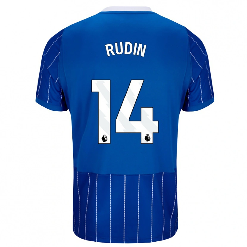 Danxen Enfant Maillot Daniel Rudin #14 Bleu Moyen Blanc Tenues Domicile 2026/27 T-Shirt