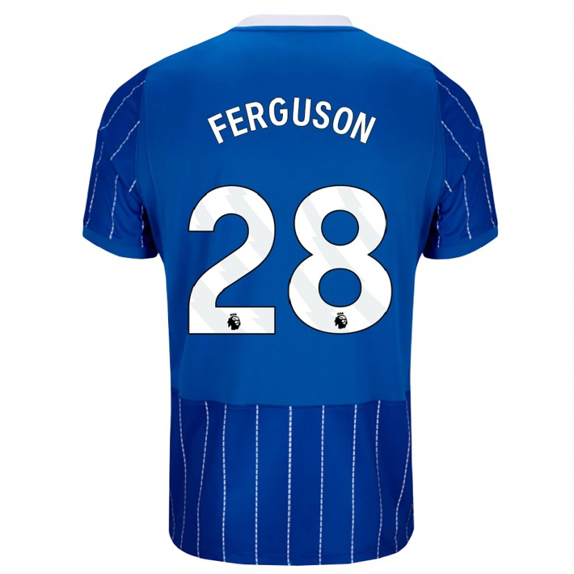 Danxen Enfant Maillot Evan Ferguson #28 Bleu Moyen Blanc Tenues Domicile 2026/27 T-Shirt