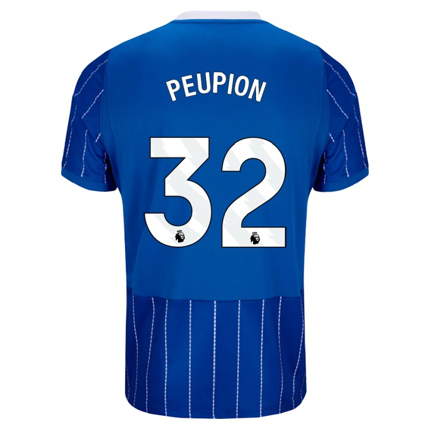 Danxen Enfant Maillot Cameron Peupion #32 Bleu Moyen Blanc Tenues Domicile 2026/27 T-Shirt