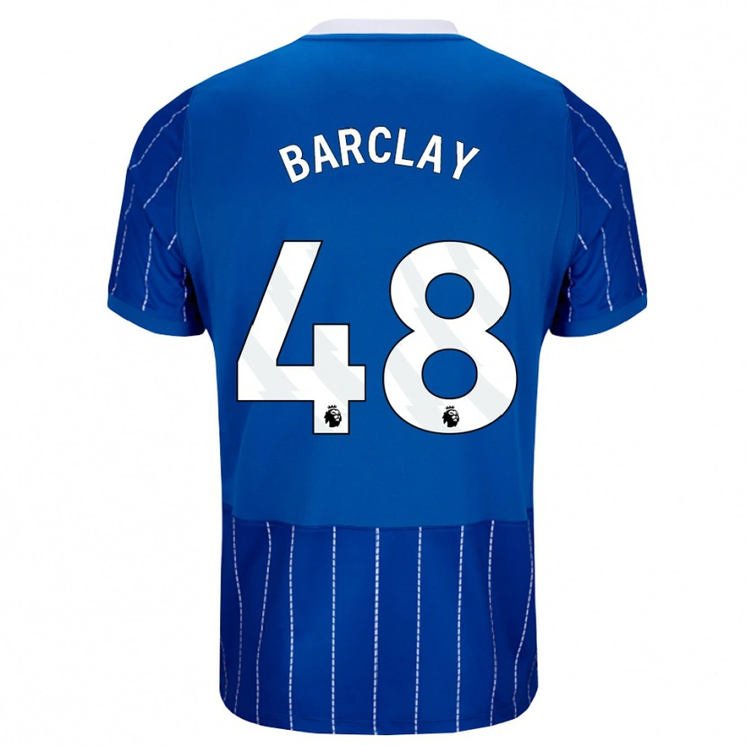 Danxen Enfant Maillot Ben Barclay #48 Bleu Moyen Blanc Tenues Domicile 2026/27 T-Shirt
