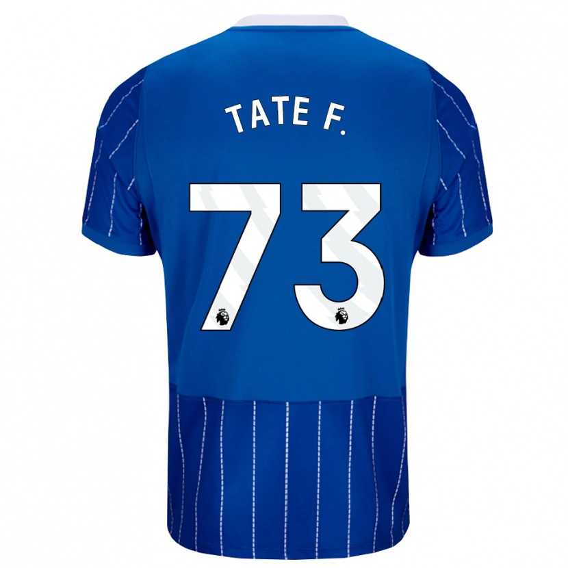 Danxen Enfant Maillot Tate Ferdinand #73 Bleu Moyen Blanc Tenues Domicile 2026/27 T-Shirt