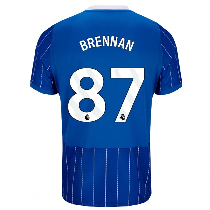 Danxen Enfant Maillot Zach Brennan #87 Bleu Moyen Blanc Tenues Domicile 2026/27 T-Shirt
