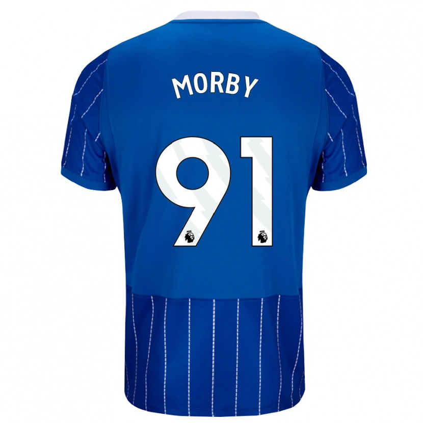 Danxen Enfant Maillot Jackson Morby #91 Bleu Moyen Blanc Tenues Domicile 2026/27 T-Shirt