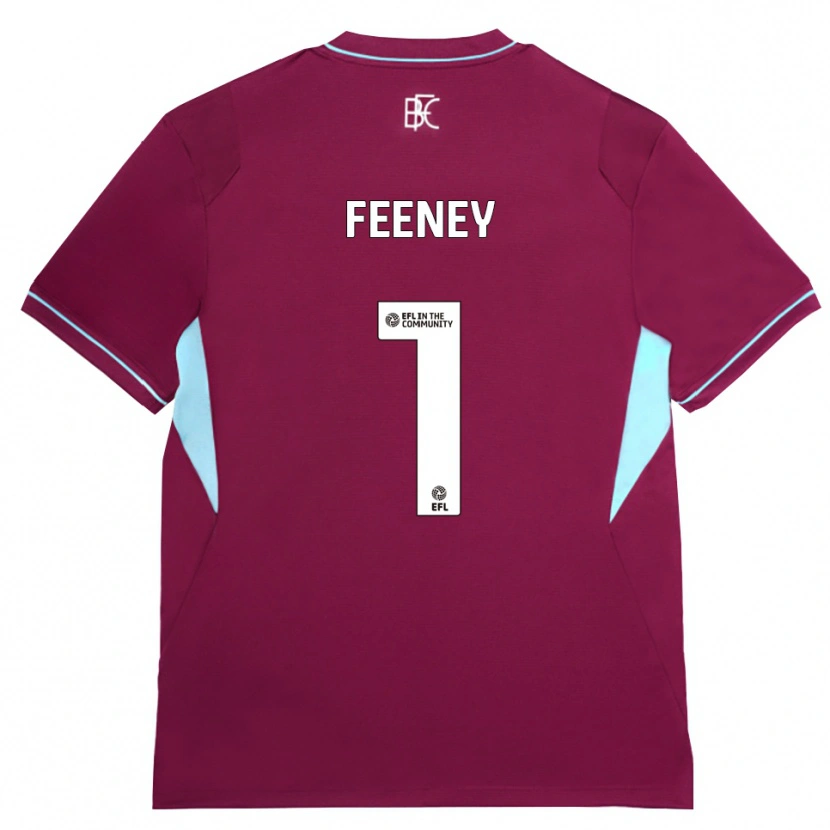 Danxen Enfant Maillot Callum Feeney #1 Bourgogne Vert Tenues Domicile 2026/27 T-Shirt