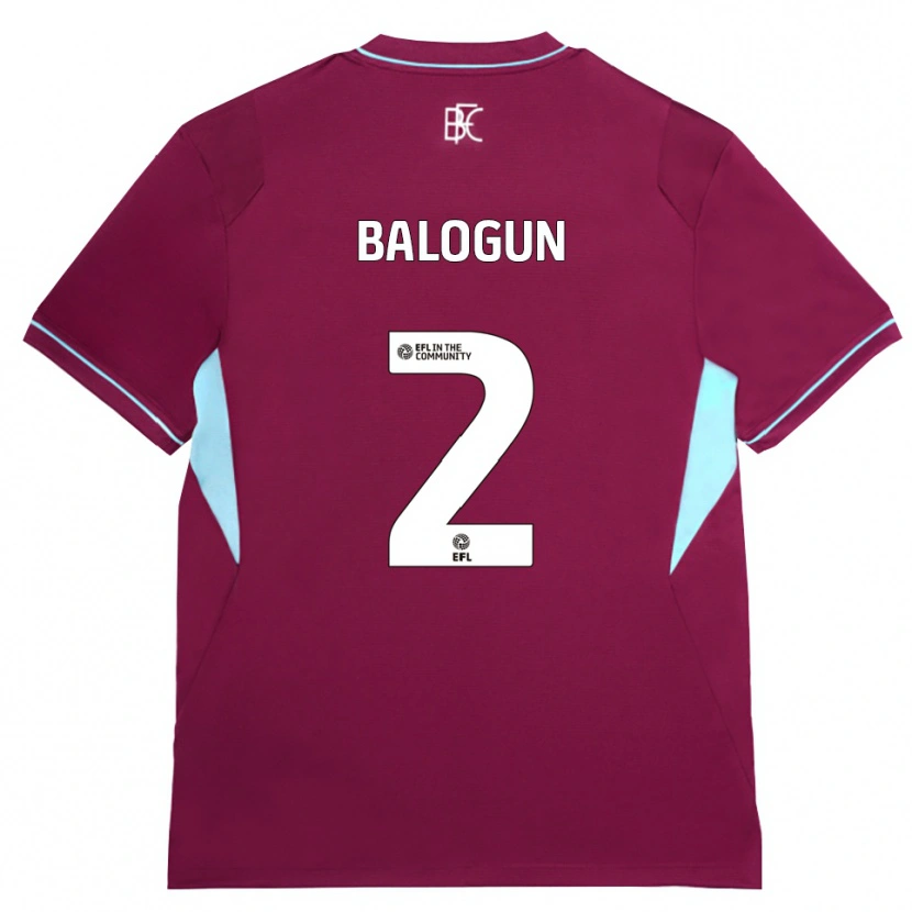 Danxen Enfant Maillot Hamzat Balogun #2 Bourgogne Vert Tenues Domicile 2026/27 T-Shirt