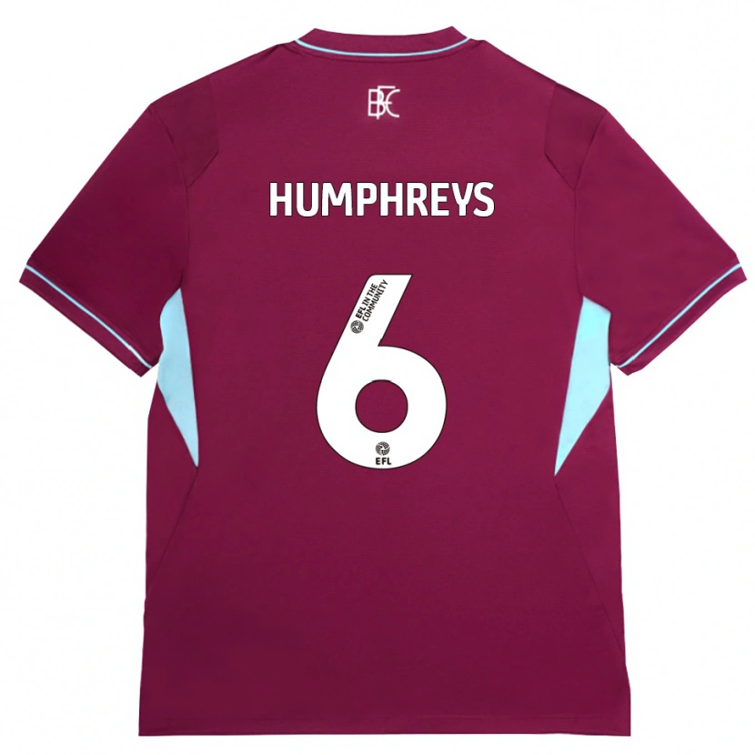 Danxen Enfant Maillot Bashir Humphreys #6 Bourgogne Vert Tenues Domicile 2026/27 T-Shirt