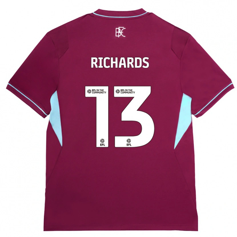 Danxen Enfant Maillot Jade Richards #13 Bourgogne Vert Tenues Domicile 2026/27 T-Shirt