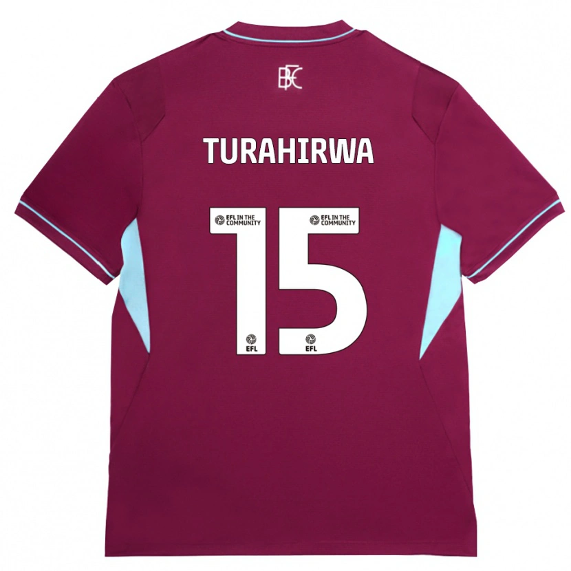 Danxen Enfant Maillot Elijah Turahirwa #15 Bourgogne Vert Tenues Domicile 2026/27 T-Shirt