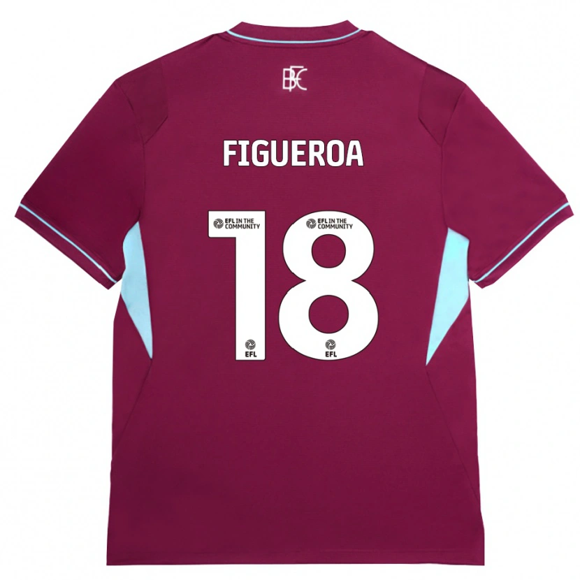 Danxen Enfant Maillot Keyvan Figueroa #18 Bourgogne Vert Tenues Domicile 2026/27 T-Shirt
