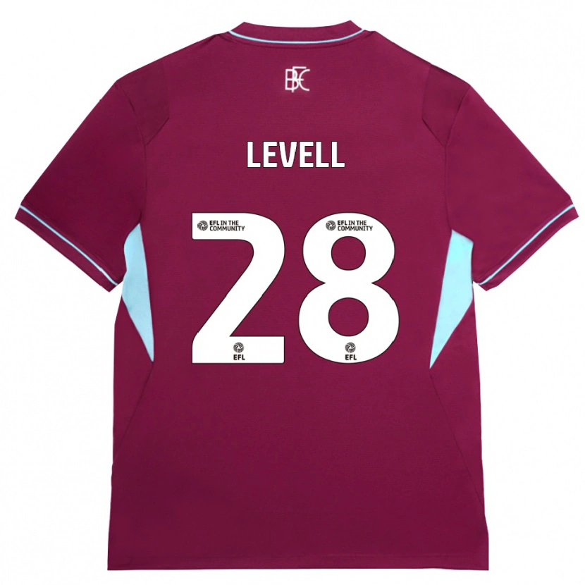 Danxen Enfant Maillot Kirstie Levell #28 Bourgogne Vert Tenues Domicile 2026/27 T-Shirt