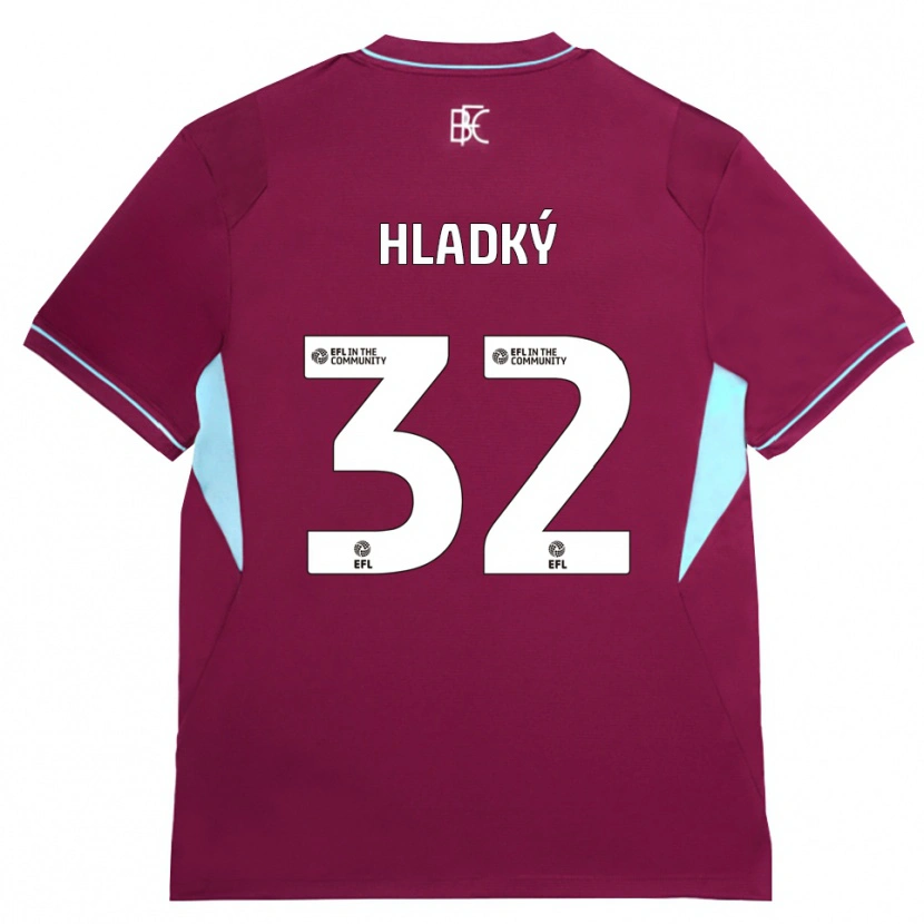 Danxen Enfant Maillot Vaclav Hladky #32 Bourgogne Vert Tenues Domicile 2026/27 T-Shirt