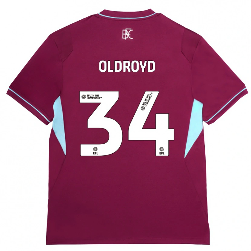 Danxen Enfant Maillot Amelia Oldroyd #34 Bourgogne Vert Tenues Domicile 2026/27 T-Shirt