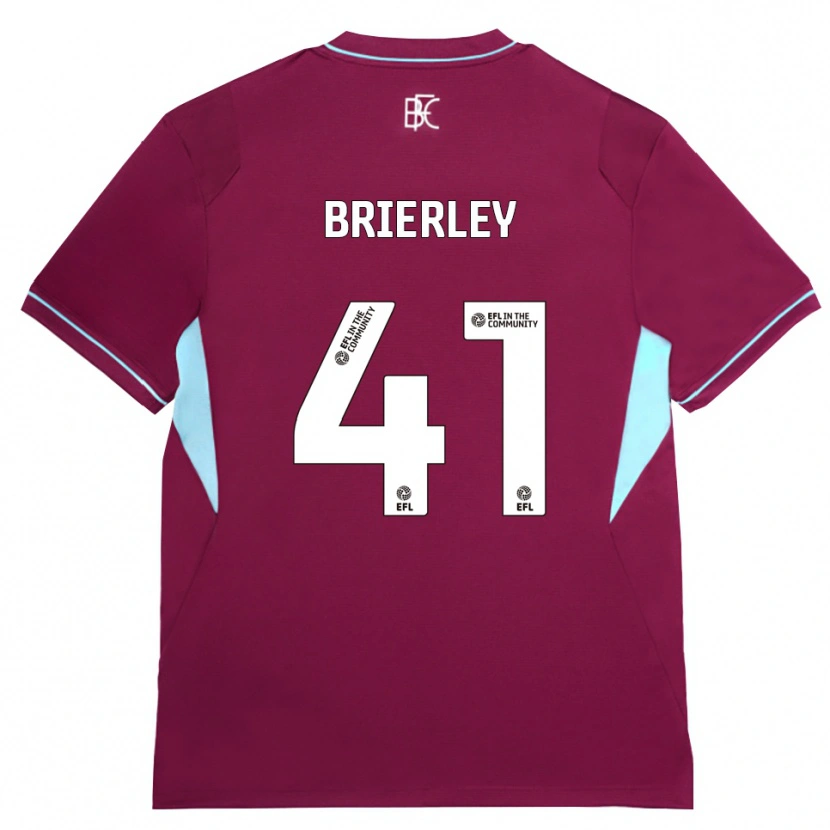Danxen Enfant Maillot George Brierley #41 Bourgogne Vert Tenues Domicile 2026/27 T-Shirt