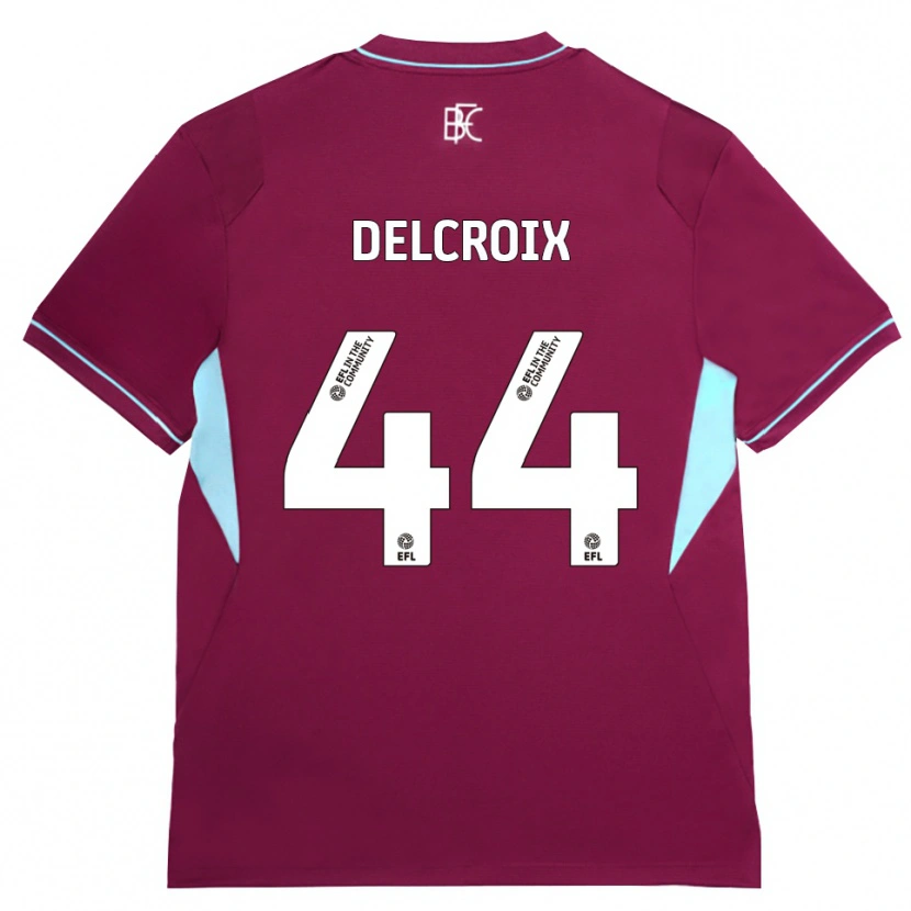 Danxen Enfant Maillot Hannes Delcroix #44 Bourgogne Vert Tenues Domicile 2026/27 T-Shirt