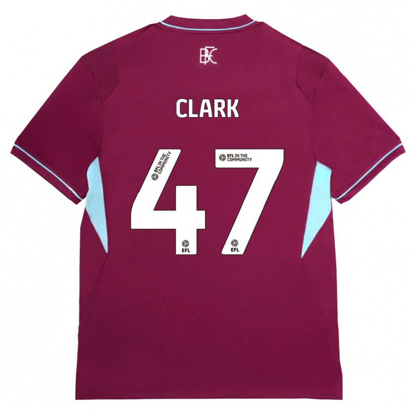 Danxen Enfant Maillot Ellis Clark #47 Bourgogne Vert Tenues Domicile 2026/27 T-Shirt