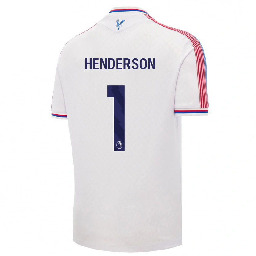 Danxen Enfant Maillot Dean Henderson #1 Blanc Rouge Bleu Tenues Domicile 2026/27 T-Shirt