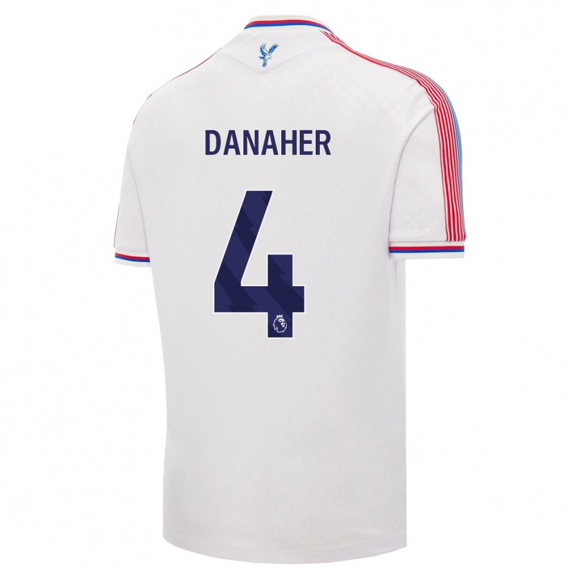 Danxen Enfant Maillot Euan Danaher #4 Blanc Rouge Bleu Tenues Domicile 2026/27 T-Shirt