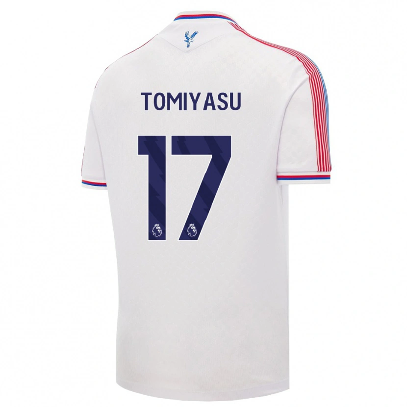 Danxen Enfant Maillot Takehiro Tomiyasu #17 Blanc Rouge Bleu Tenues Domicile 2026/27 T-Shirt