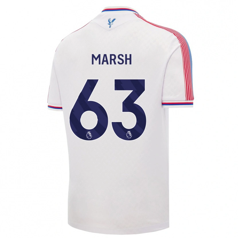 Danxen Enfant Maillot Zach Marsh #63 Blanc Rouge Bleu Tenues Domicile 2026/27 T-Shirt