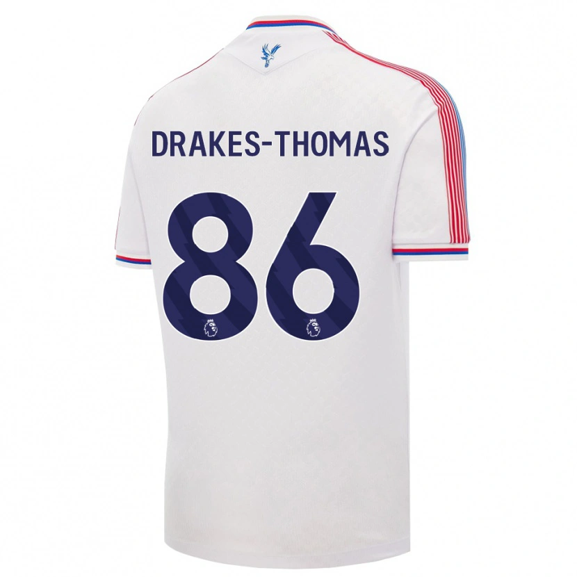 Danxen Enfant Maillot Joél Drakes-Thomas #86 Blanc Rouge Bleu Tenues Domicile 2026/27 T-Shirt