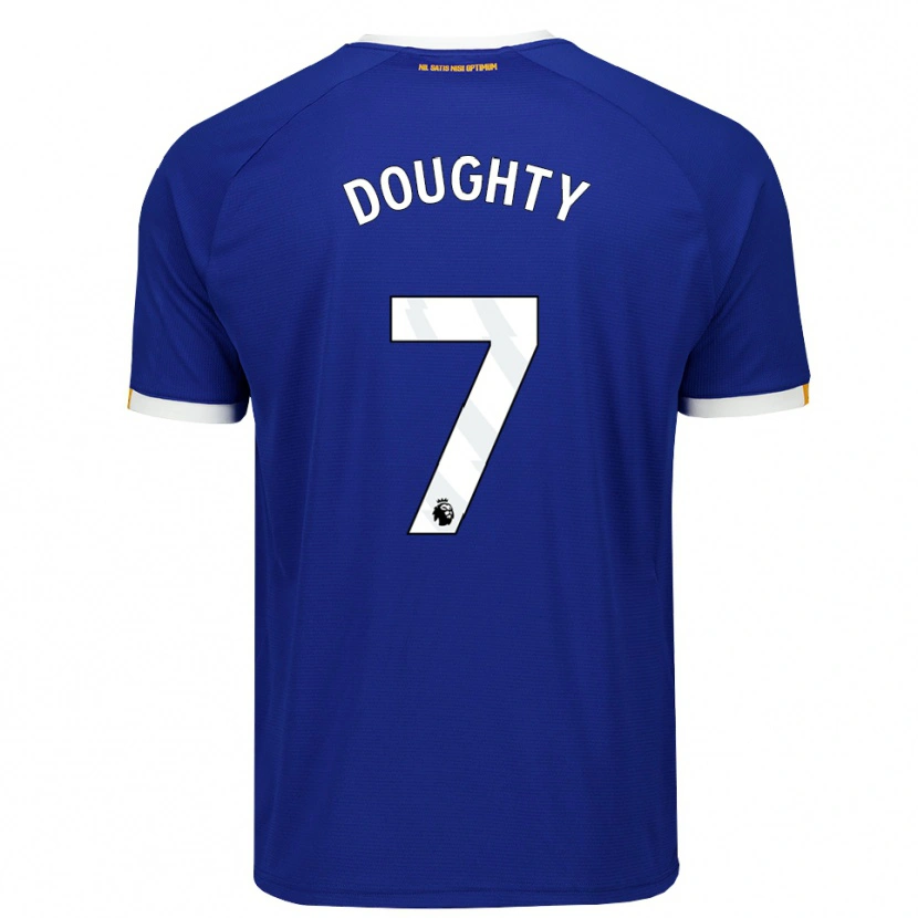 Danxen Enfant Maillot Jake Doughty #7 Bleu Blanc Jaune Tenues Domicile 2026/27 T-Shirt