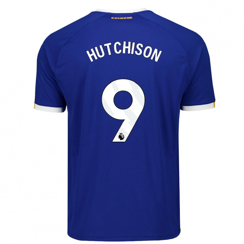 Danxen Enfant Maillot Kai Hutchison #9 Bleu Blanc Jaune Tenues Domicile 2026/27 T-Shirt
