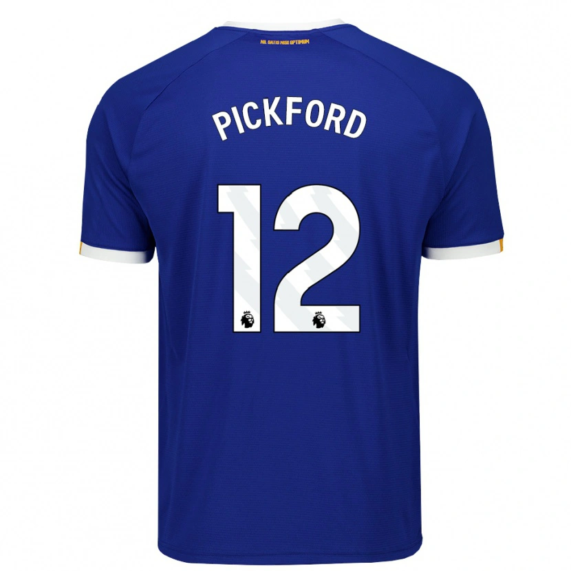 Danxen Enfant Maillot Jordan Pickford #12 Bleu Blanc Jaune Tenues Domicile 2026/27 T-Shirt