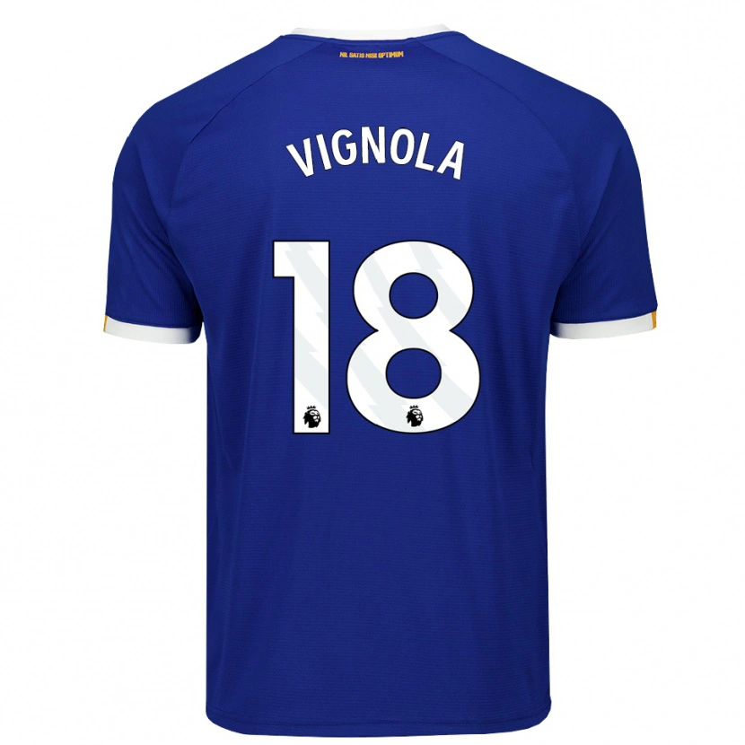 Danxen Enfant Maillot Ornella Vignola #18 Bleu Blanc Jaune Tenues Domicile 2026/27 T-Shirt