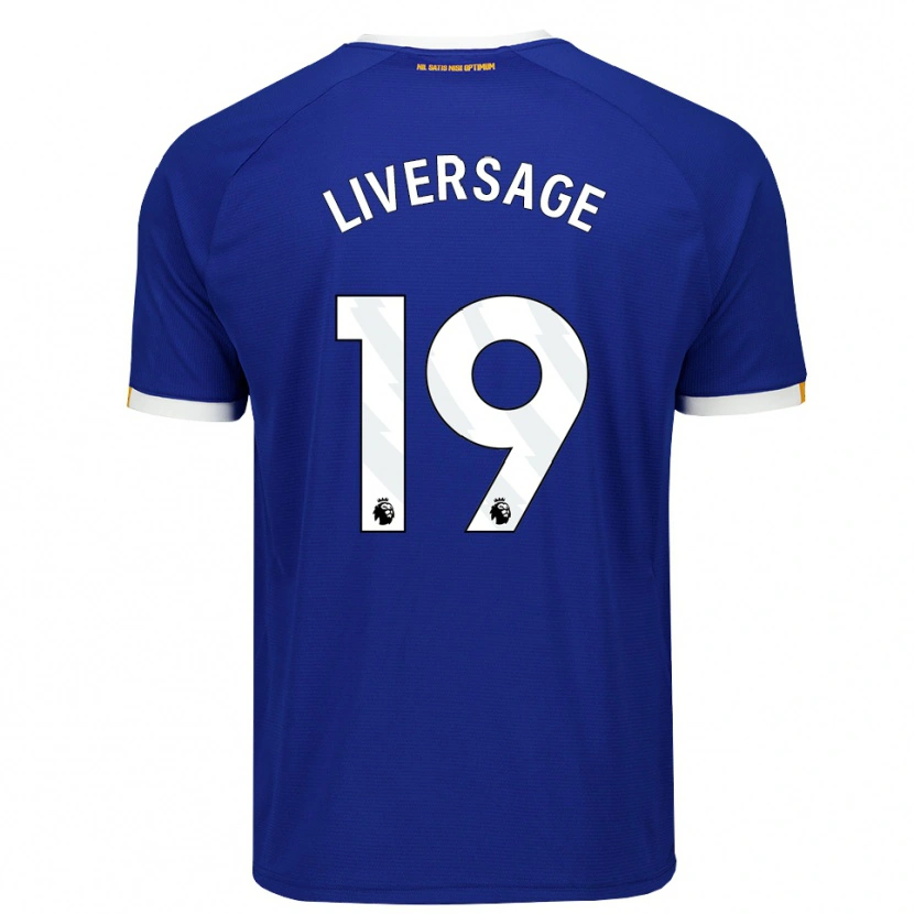 Danxen Enfant Maillot Leon Liversage #19 Bleu Blanc Jaune Tenues Domicile 2026/27 T-Shirt