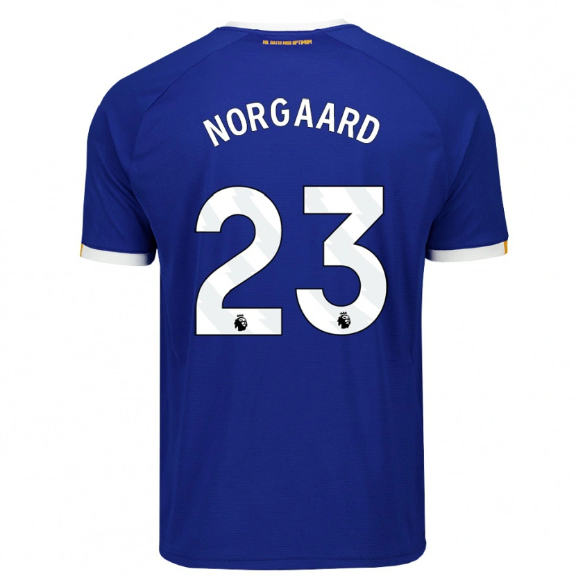 Danxen Enfant Maillot Christian Nørgaard #23 Bleu Blanc Jaune Tenues Domicile 2026/27 T-Shirt