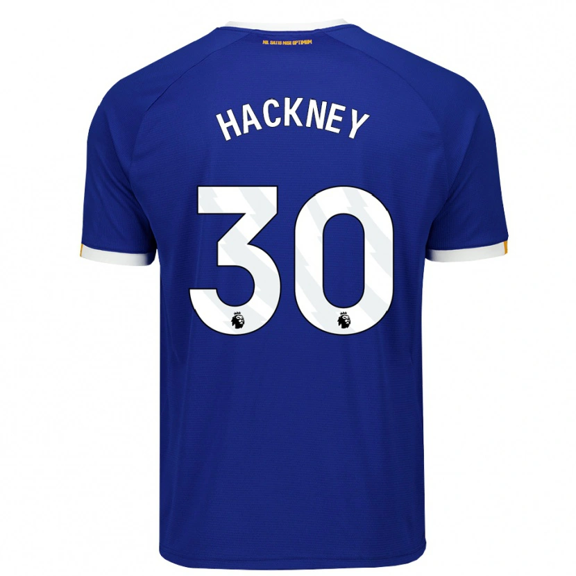 Danxen Enfant Maillot Hayden Hackney #30 Bleu Blanc Jaune Tenues Domicile 2026/27 T-Shirt